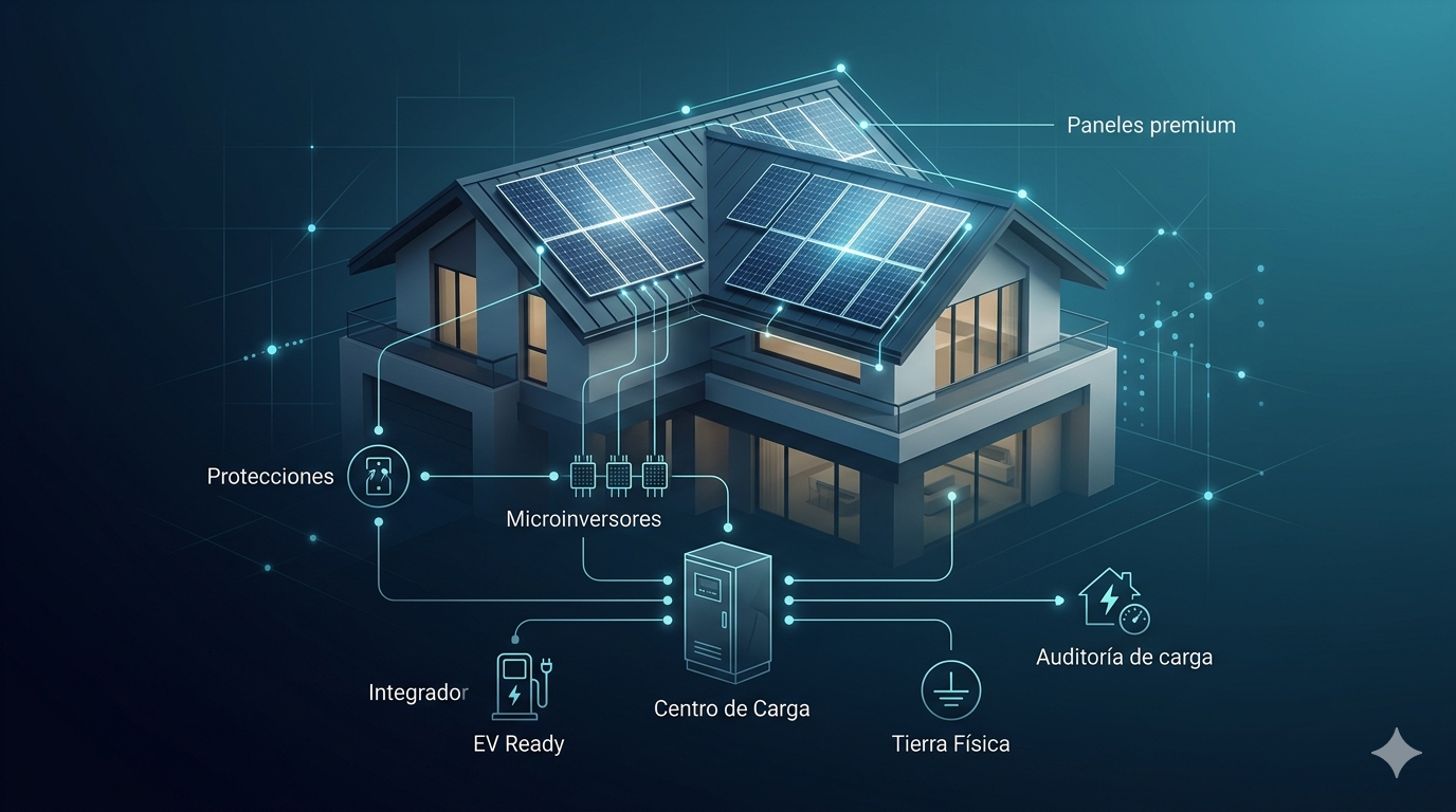 Diagrama del sistema solar residencial
